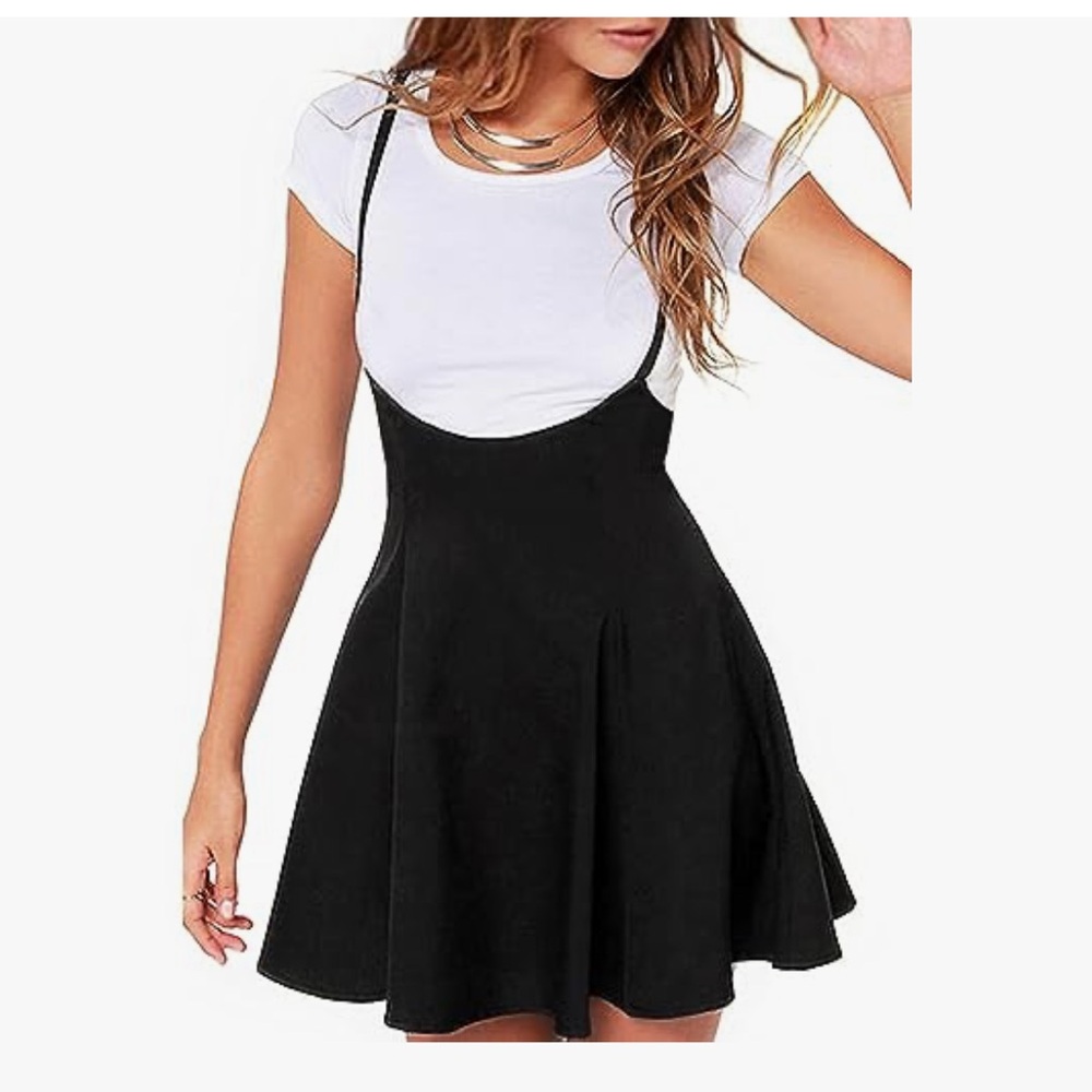 YOINS NWT Women's Suspender Skirt Basic High Waist Versatile
Flared Skat…